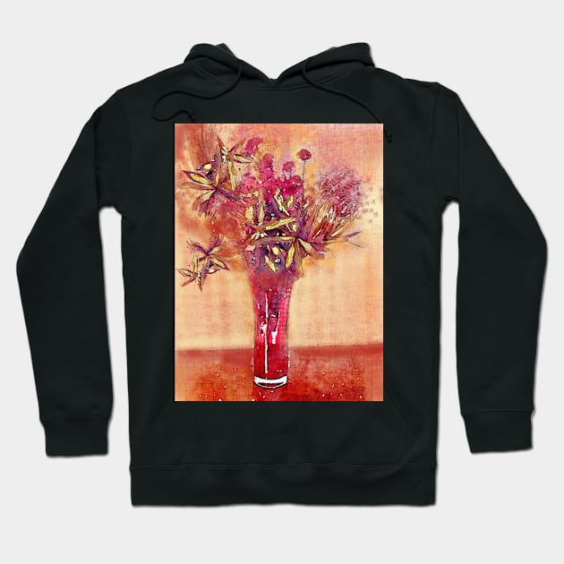 Red Vase in Winter Hoodie by Visuddhi